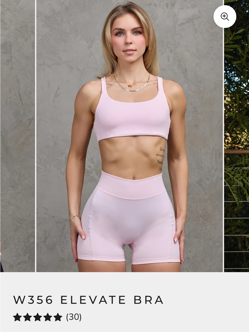 YoungLa Elevate Sports Bra. Light Pink. Size Large